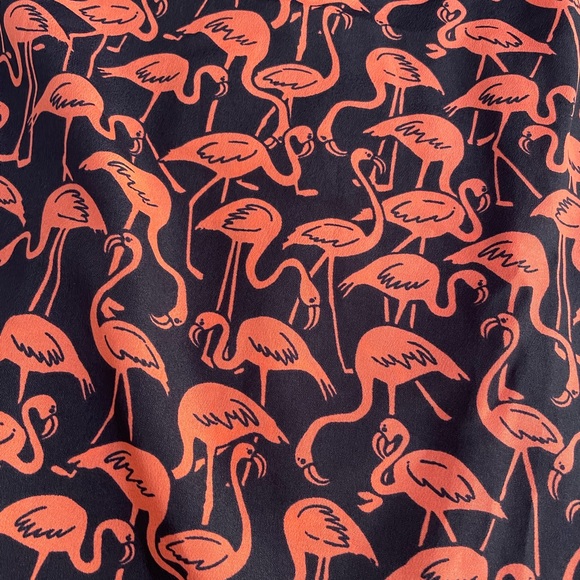 J Crew Flamingo Print Tank Top/Cami size 6 Racerback Navy/Pink Summer Fun - Picture 2 of 3